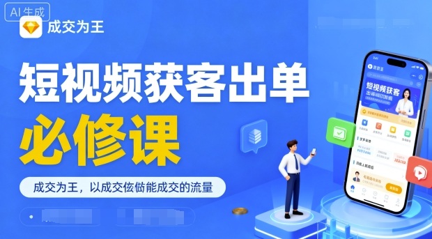 短视频获客出单必修课，成交为王，以成交为导向，直接做能成交的流量