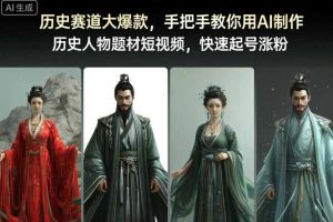 历史赛道大爆款，手把手教你用AI制作历史人物题材短视频，快速起号涨粉