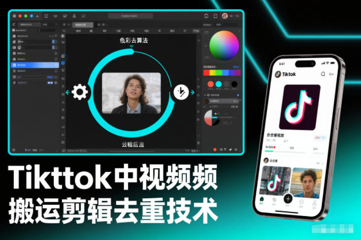 Tiktok中视频纯搬运剪辑去重技术，外来技术，自行测试